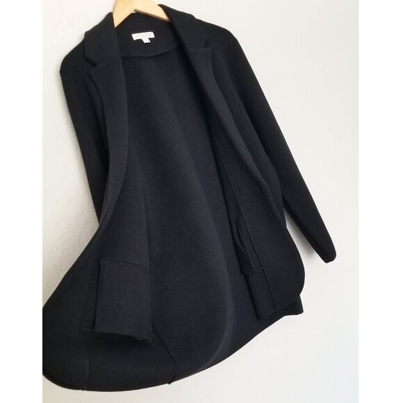 J.Crew Cecile Relaxed Sweater-Blazer Cardigan Jacket M Black Wool Blend BF013 - Picture 13 of 16